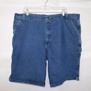 Wrangler Mens 40 medium wash Denim Carpenter jean Shorts